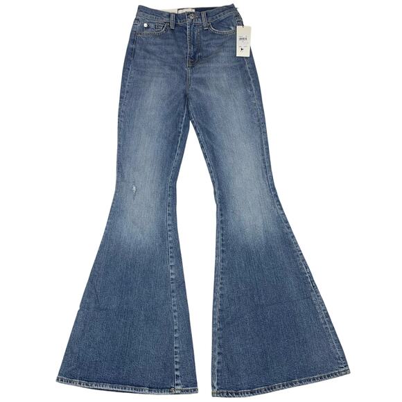 NWT 7 For All Mankind Jeans Megaflare Womens 25 High Rise 7FAM Bell Bottoms - Picture 2 of 16